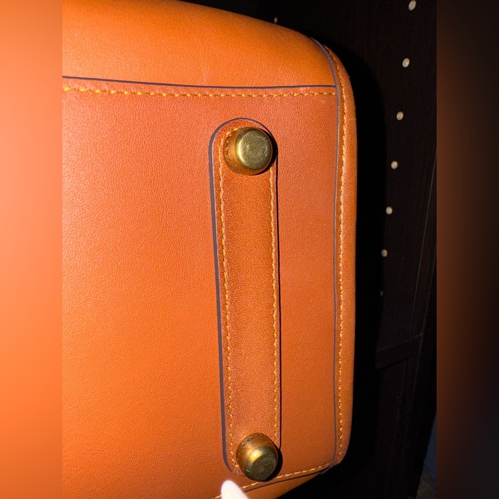 Coach Leather Tote Bag Brown with Gold Hardware - Picture 9 of 13